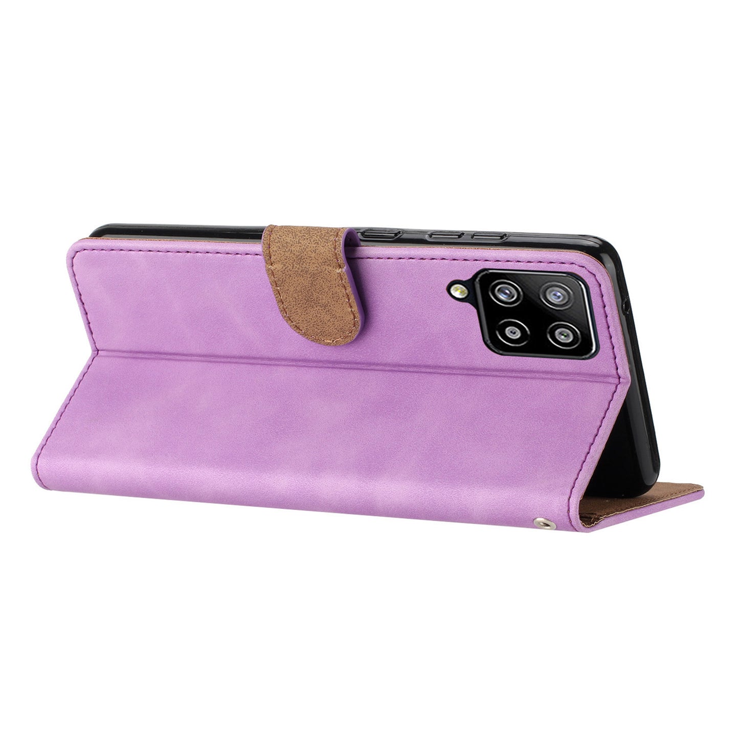 Leather Cover for Samsung Galaxy A42 5G Horizontal Stand Butterfly Imprinted Wallet Flip Case