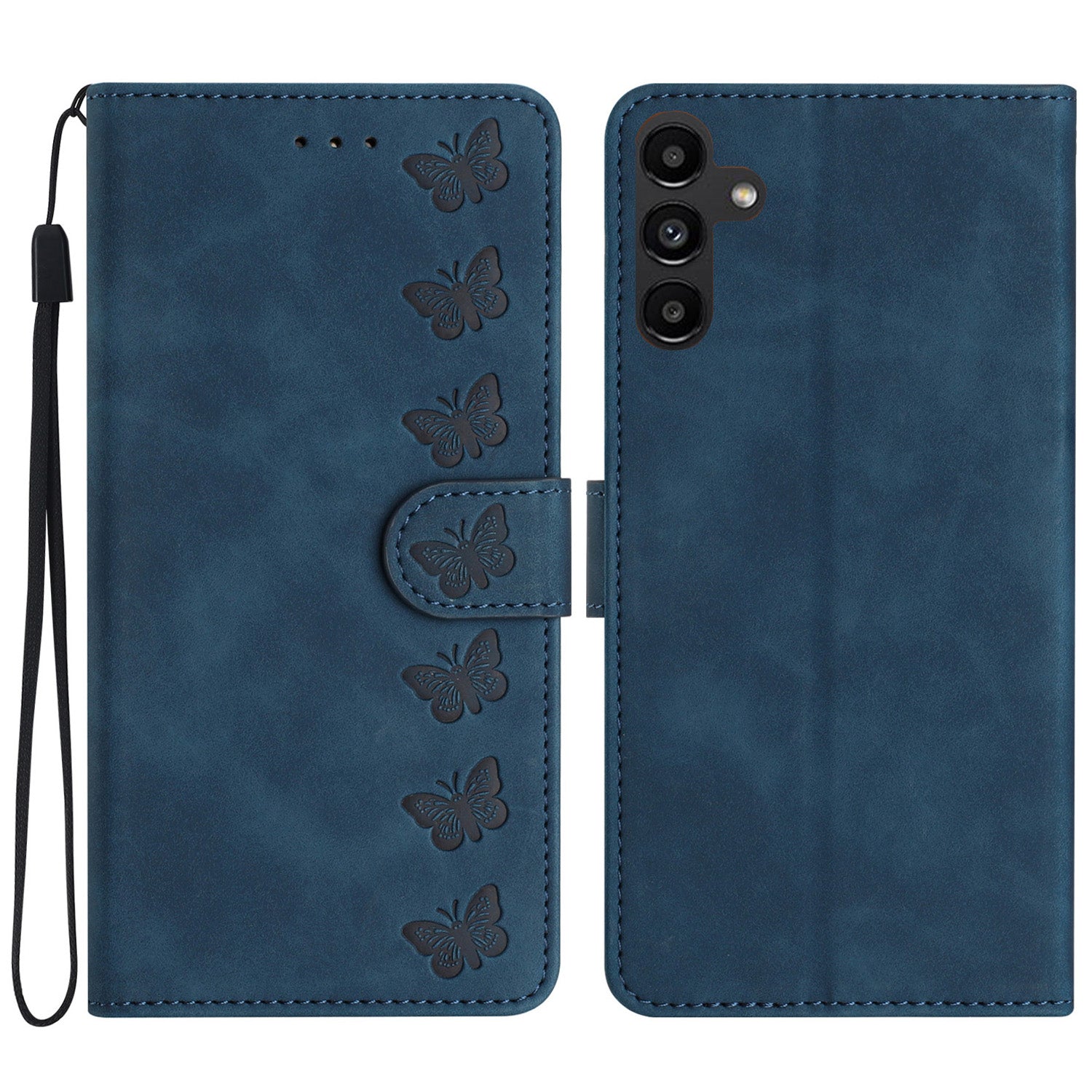 Leather Cover for Samsung Galaxy A14 4G / 5G Stand Phone Shell Butterfly Imprinted Wallet Case