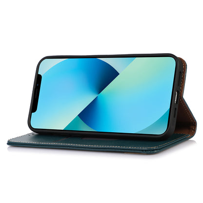 KHAZNEH For Xiaomi 13 Ultra Mobile Phone Cover RFID Blocking Genuine Cowhide Leather Stand Wallet Case