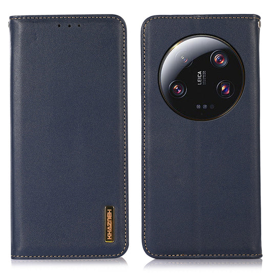 KHAZNEH For Xiaomi 13 Ultra Mobile Phone Cover RFID Blocking Genuine Cowhide Leather Stand Wallet Case