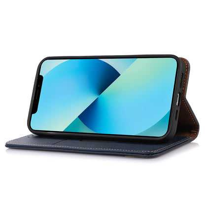 KHAZNEH For Xiaomi 13 Ultra Mobile Phone Cover RFID Blocking Genuine Cowhide Leather Stand Wallet Case