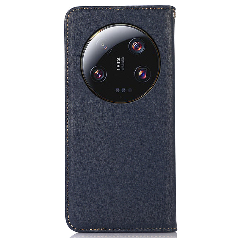 KHAZNEH For Xiaomi 13 Ultra Mobile Phone Cover RFID Blocking Genuine Cowhide Leather Stand Wallet Case