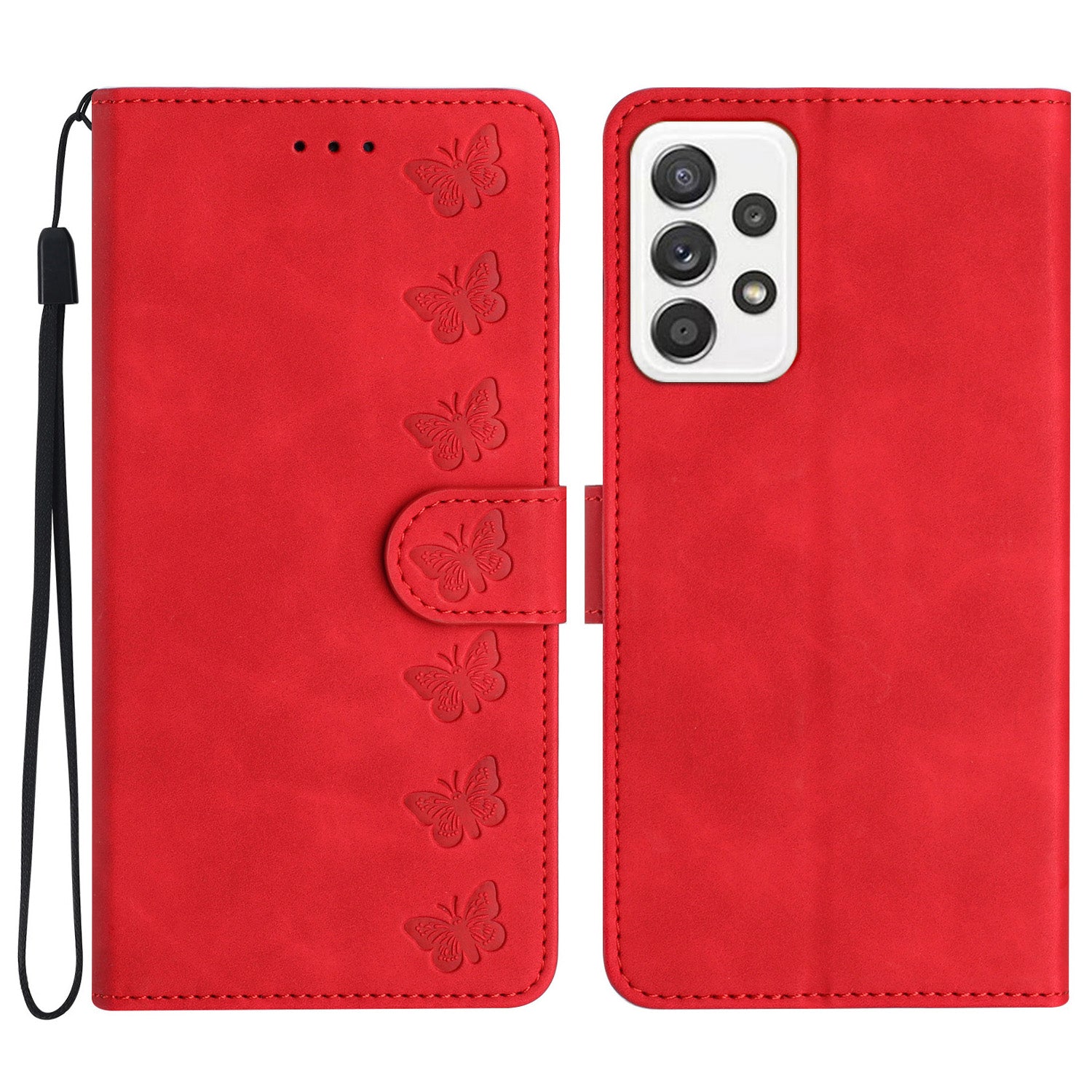 For Samsung Galaxy A72 5G / A72 4G Leather Wallet Phone Case Butterfly Imprinted Anti-drop Stand Cover