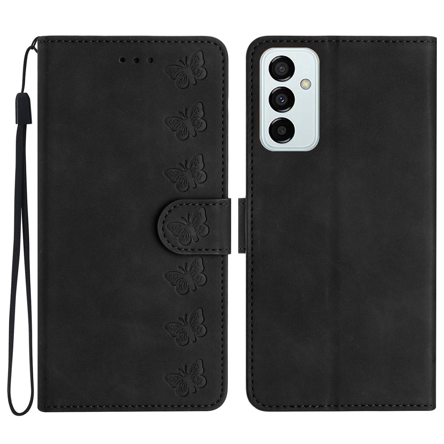 Stand Case for Samsung Galaxy M23 5G / F23 5G Butterfly Imprinted Anti-fingerprint Wallet Leather Cover