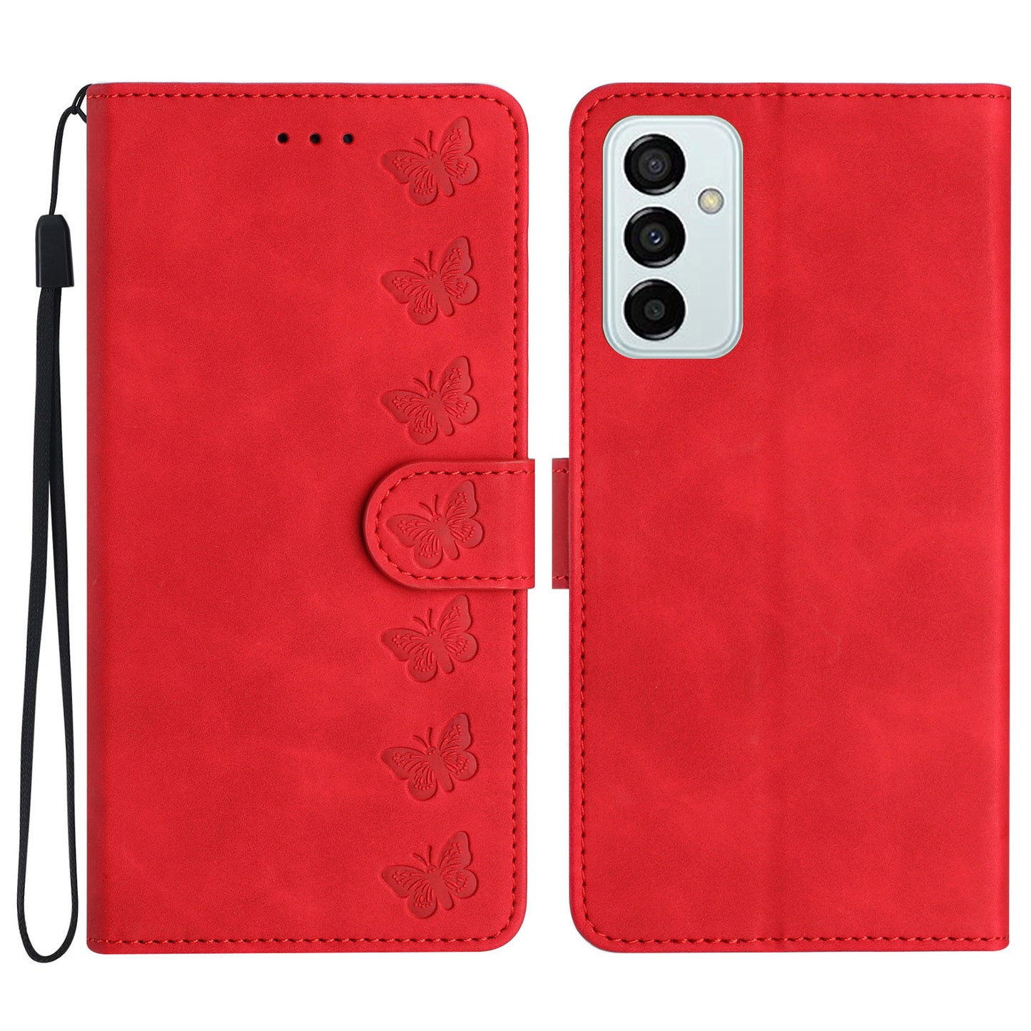 Protective Cover for Samsung Galaxy M52 5G Stand Phone Shell Butterfly Imprinted Wallet Leather Case