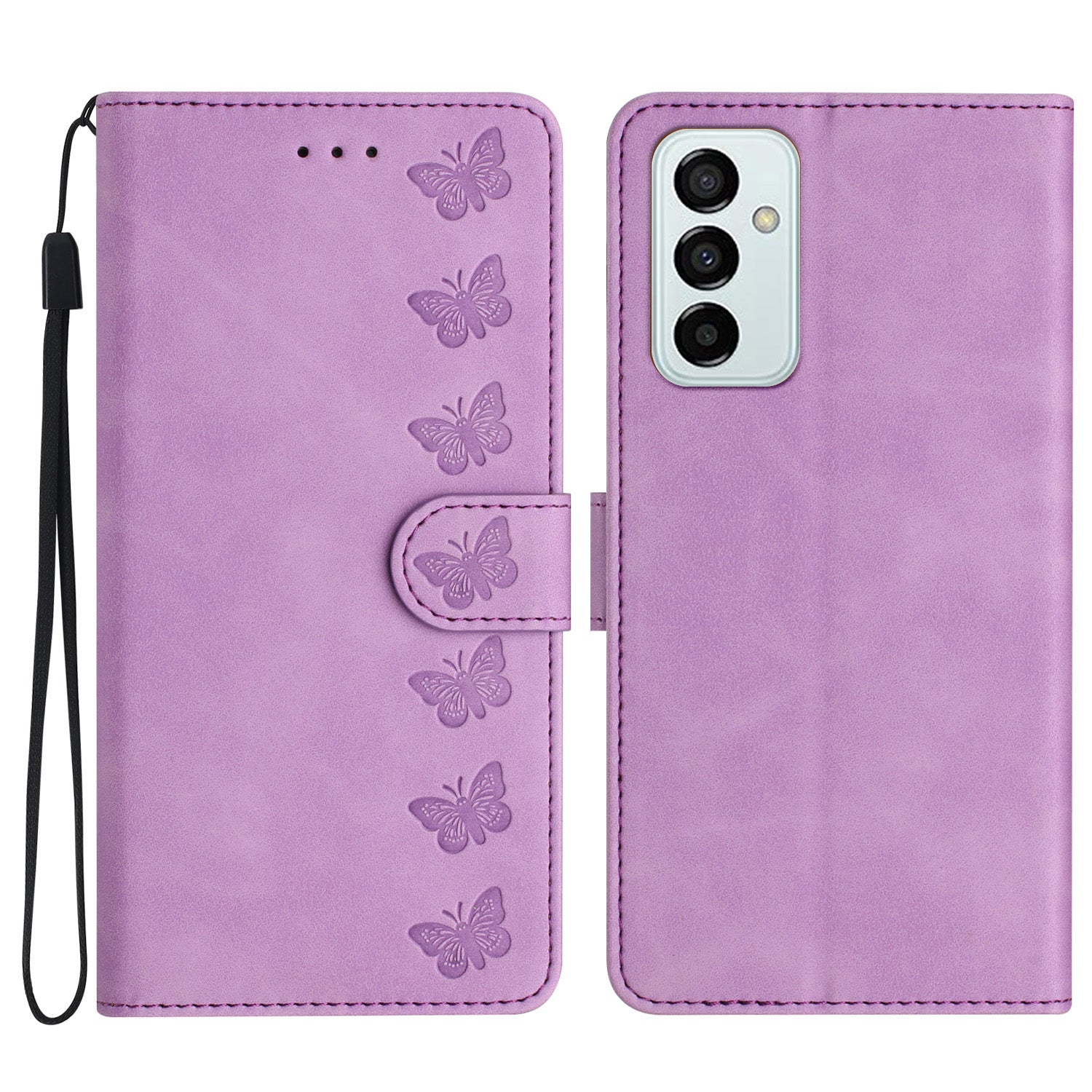 Protective Cover for Samsung Galaxy M52 5G Stand Phone Shell Butterfly Imprinted Wallet Leather Case