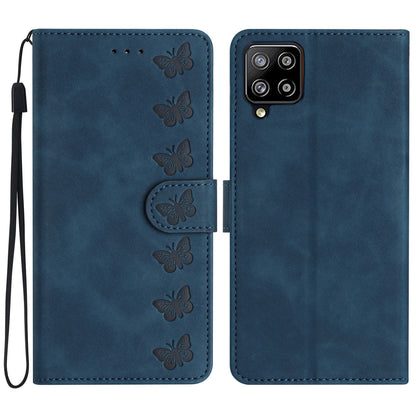 Butterfly Imprinted Phone Case for Samsung Galaxy M53 5G PU Leather Cover with Stand Wallet