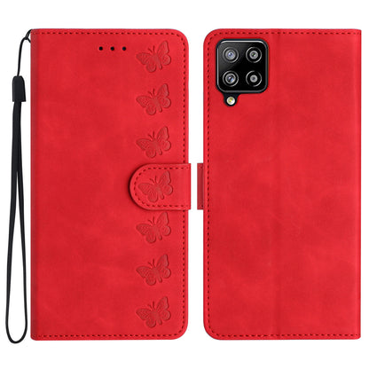 Butterfly Imprinted Phone Case for Samsung Galaxy M53 5G PU Leather Cover with Stand Wallet