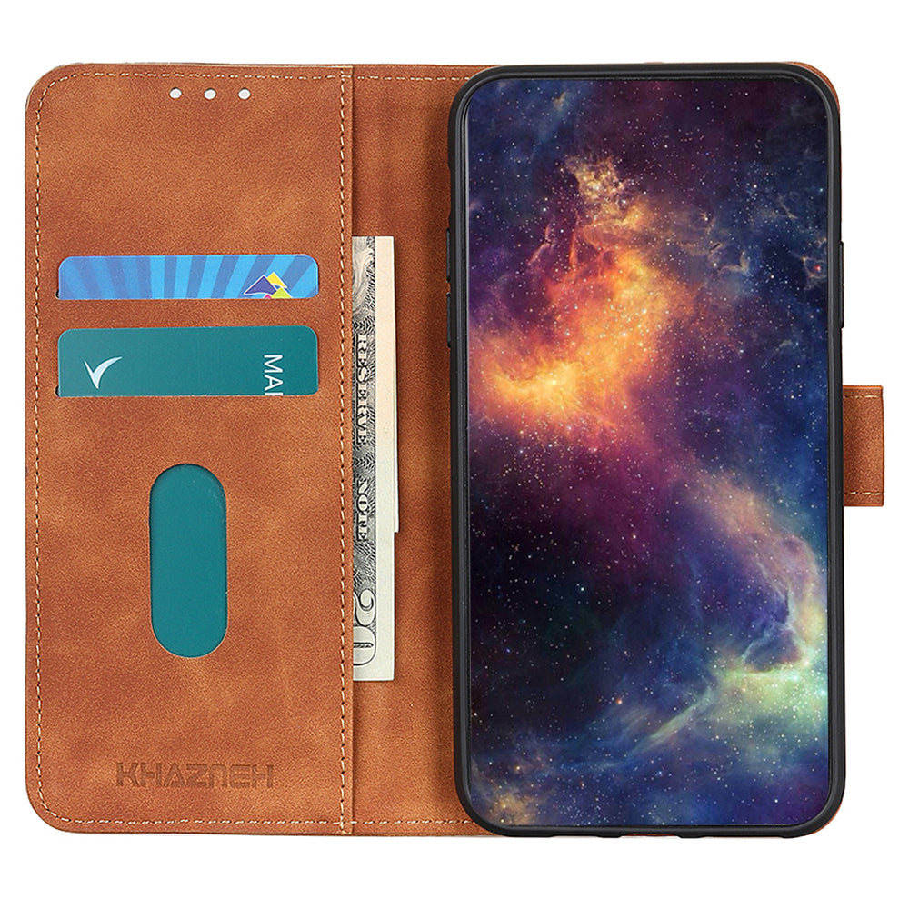 KHAZNEH For Samsung Galaxy F14 5G PU Leather Phone Stand Case Wallet Retro Smartphone Cover