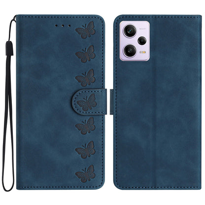For Xiaomi Redmi Note 12 Pro 5G / Redmi Note 12 Pro Speed 5G / Poco X5 Pro 5G Phone Case Leather Wallet Stand Cover with Imprinted Butterfly Pattern
