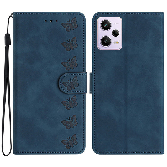For Xiaomi Redmi Note 12 Pro 5G / Redmi Note 12 Pro Speed 5G / Poco X5 Pro 5G Phone Case Leather Wallet Stand Cover with Imprinted Butterfly Pattern