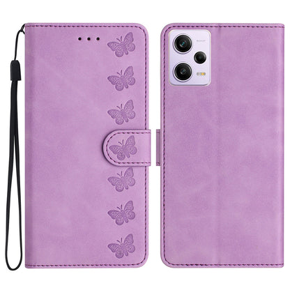 For Xiaomi Redmi Note 12 Pro 5G / Redmi Note 12 Pro Speed 5G / Poco X5 Pro 5G Phone Case Leather Wallet Stand Cover with Imprinted Butterfly Pattern