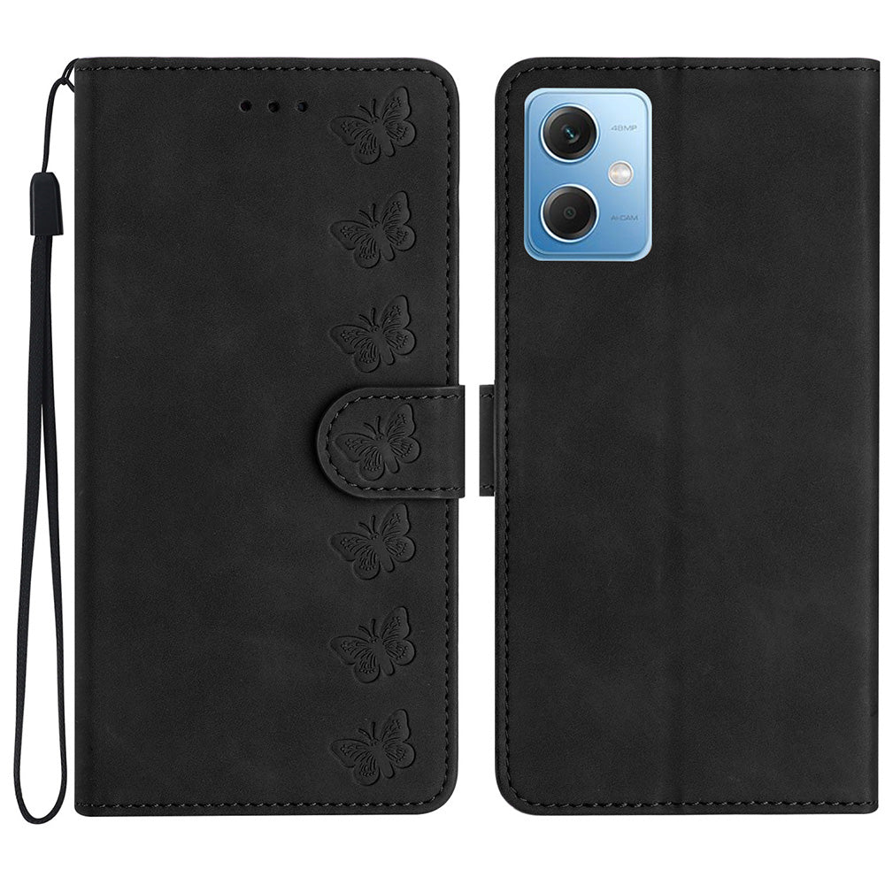 For Xiaomi Poco X5 5G / Redmi Note 12 5G (China) / (India) / (Global) Phone Case Leather Wallet Imprinted Butterfly Stand Cover