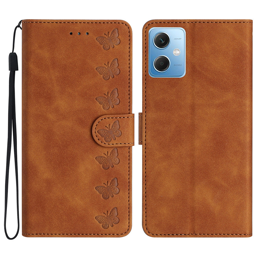For Xiaomi Poco X5 5G / Redmi Note 12 5G (China) / (India) / (Global) Phone Case Leather Wallet Imprinted Butterfly Stand Cover