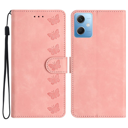 For Xiaomi Poco X5 5G / Redmi Note 12 5G (China) / (India) / (Global) Phone Case Leather Wallet Imprinted Butterfly Stand Cover