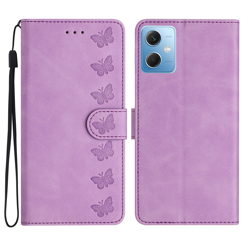 For Xiaomi Poco X5 5G / Redmi Note 12 5G (China) / (India) / (Global) Phone Case Leather Wallet Imprinted Butterfly Stand Cover