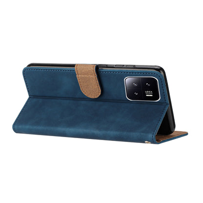 For Xiaomi 13 Anti-Dust Phone Case Leather Wallet Slim-Fit Imprinted Butterfly Stand Phone Cover