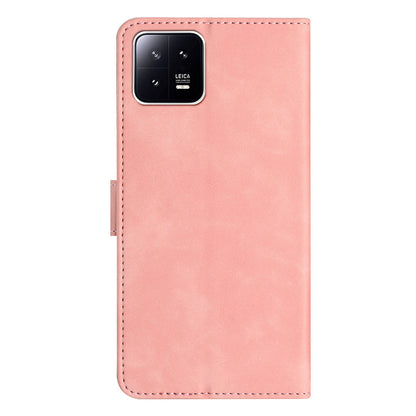 For Xiaomi 13 Anti-Dust Phone Case Leather Wallet Slim-Fit Imprinted Butterfly Stand Phone Cover