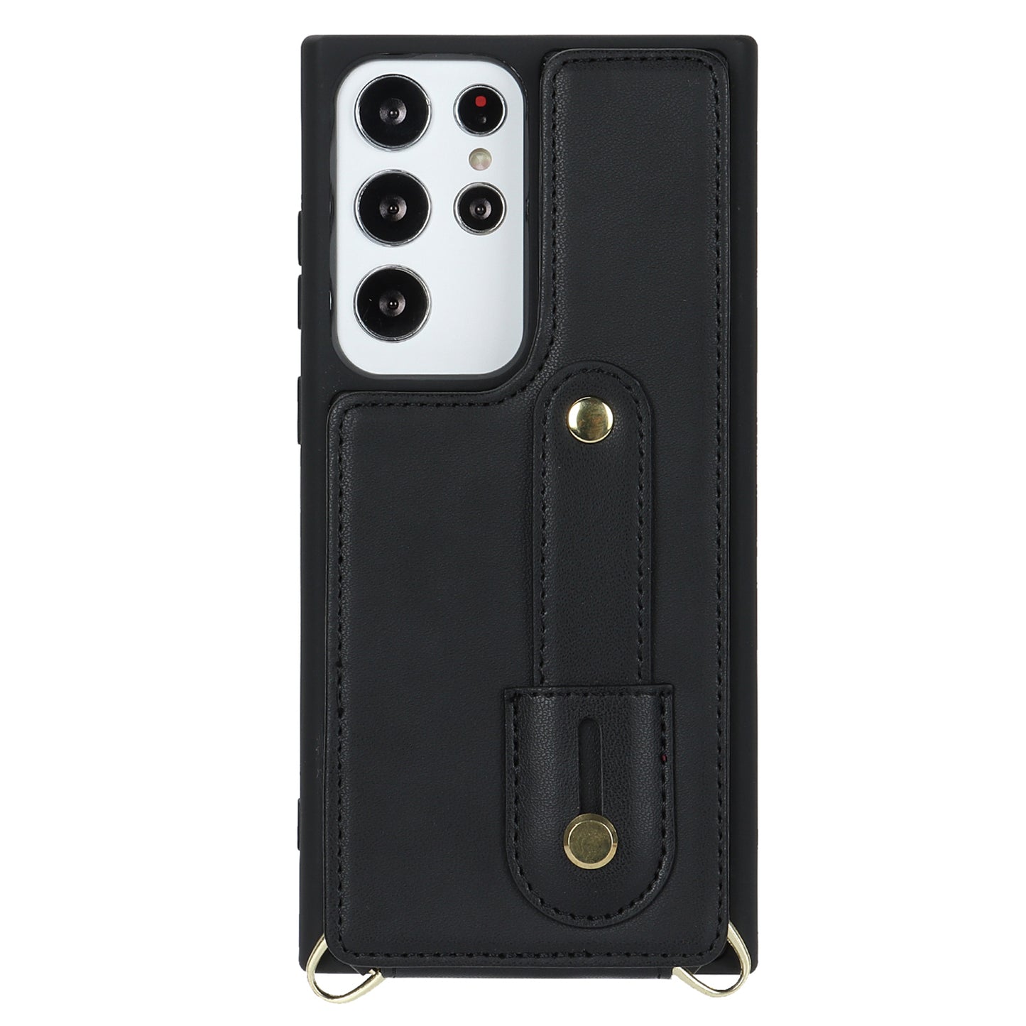 For Samsung Galaxy S23 Ultra Wristband Kickstand Phone Case PU Leather+TPU Card Slots Cover