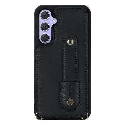 For Samsung Galaxy A14 4G / 5G Wristband Kickstand Card Holder Case PU Leather + TPU Shockproof Anti-Slip  Phone Cover