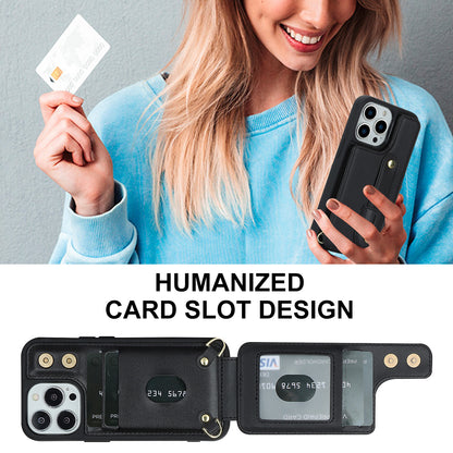 Wristband Kickstand Case for iPhone 12 Pro Max , Card Slots PU Leather+TPU Phone Cover