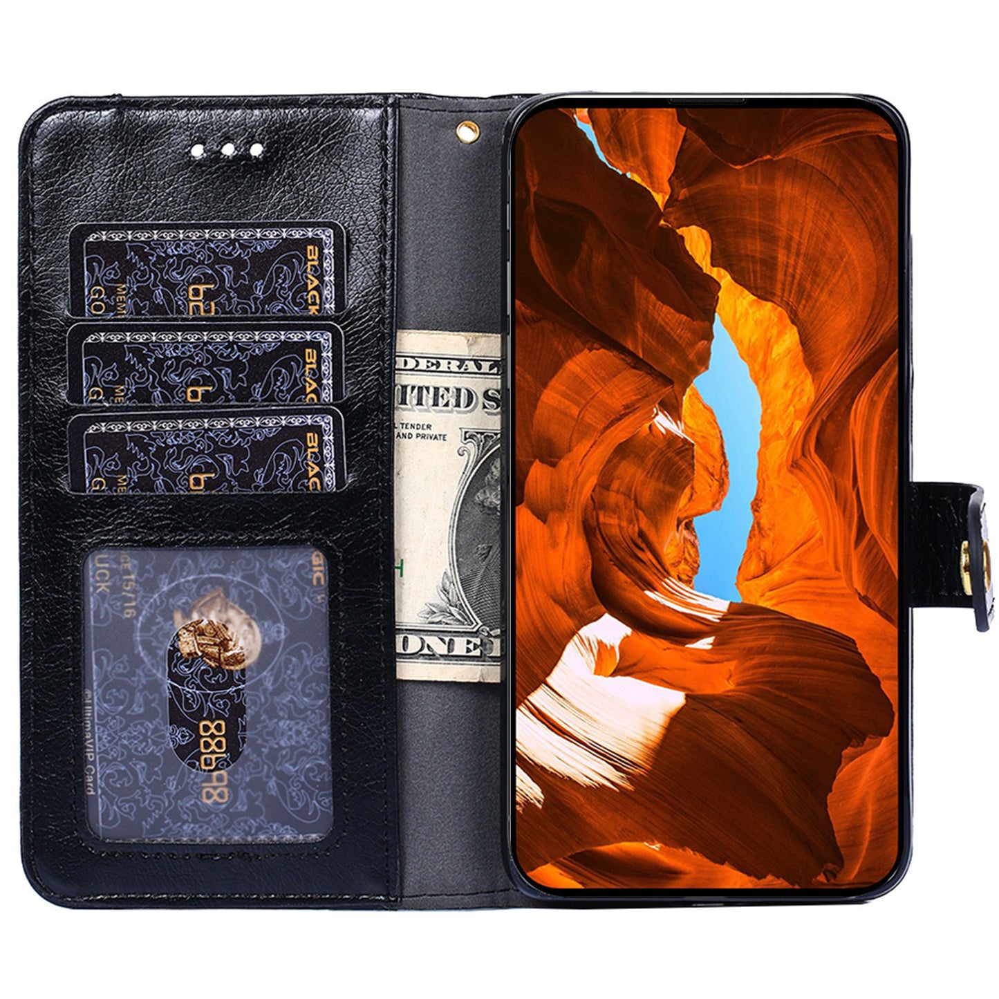 For Nokia G22 Zipper Pocket Scratch Resistant PU Leather Phone Case Wallet Stand Cover with Strap