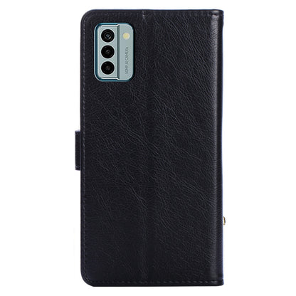 For Nokia G22 Zipper Pocket Scratch Resistant PU Leather Phone Case Wallet Stand Cover with Strap