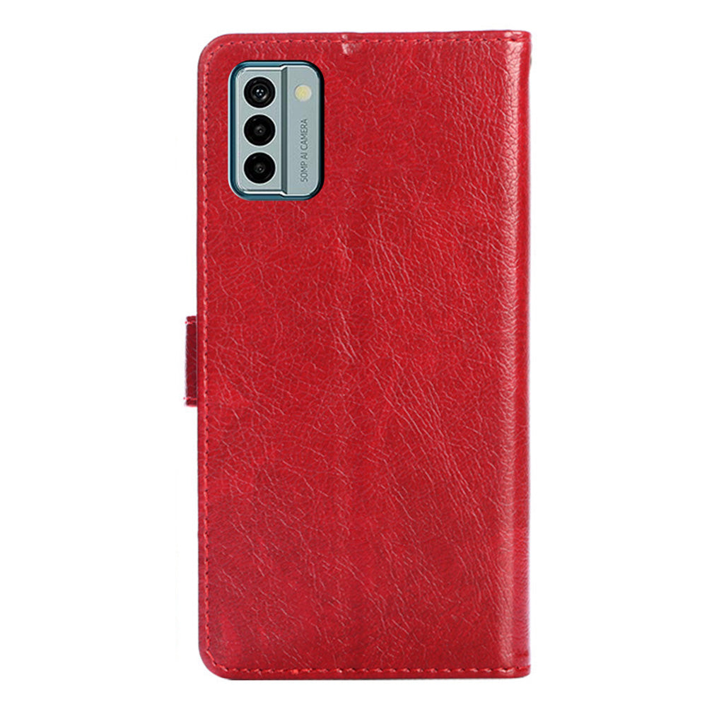 For Nokia G22 Zipper Pocket Scratch Resistant PU Leather Phone Case Wallet Stand Cover with Strap