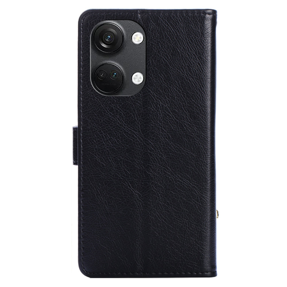 Phone Case for OnePlus Nord 3 5G / Ace 2V 5G Zipper Pocket PU Leather Wallet Foldable Stand Cover with Strap