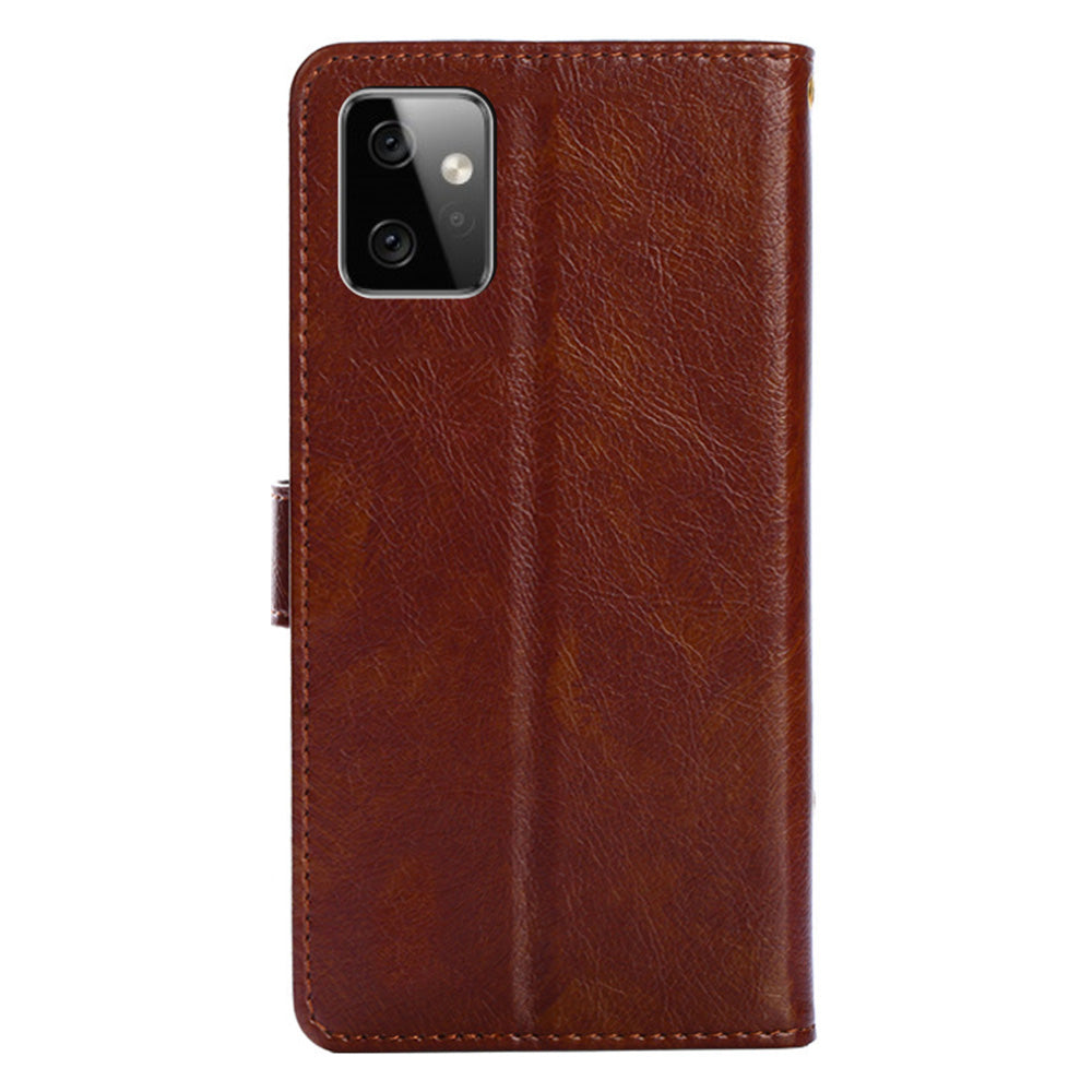 Wallet Case for Motorola Moto G Power 5G Zipper Pocket PU Leather Phone Cover Stand Shell with Strap