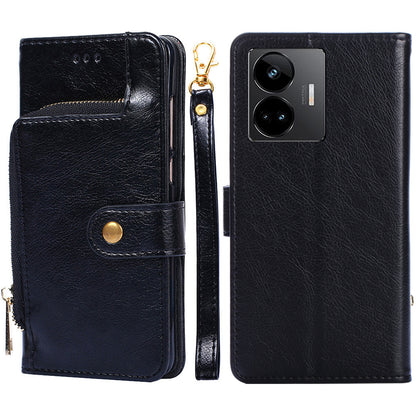 Phone Case for Realme GT Neo 5 5G / GT3 5G / Neo 5 240W 5G Zipper Pocket PU Leather Wallet Stand Cover