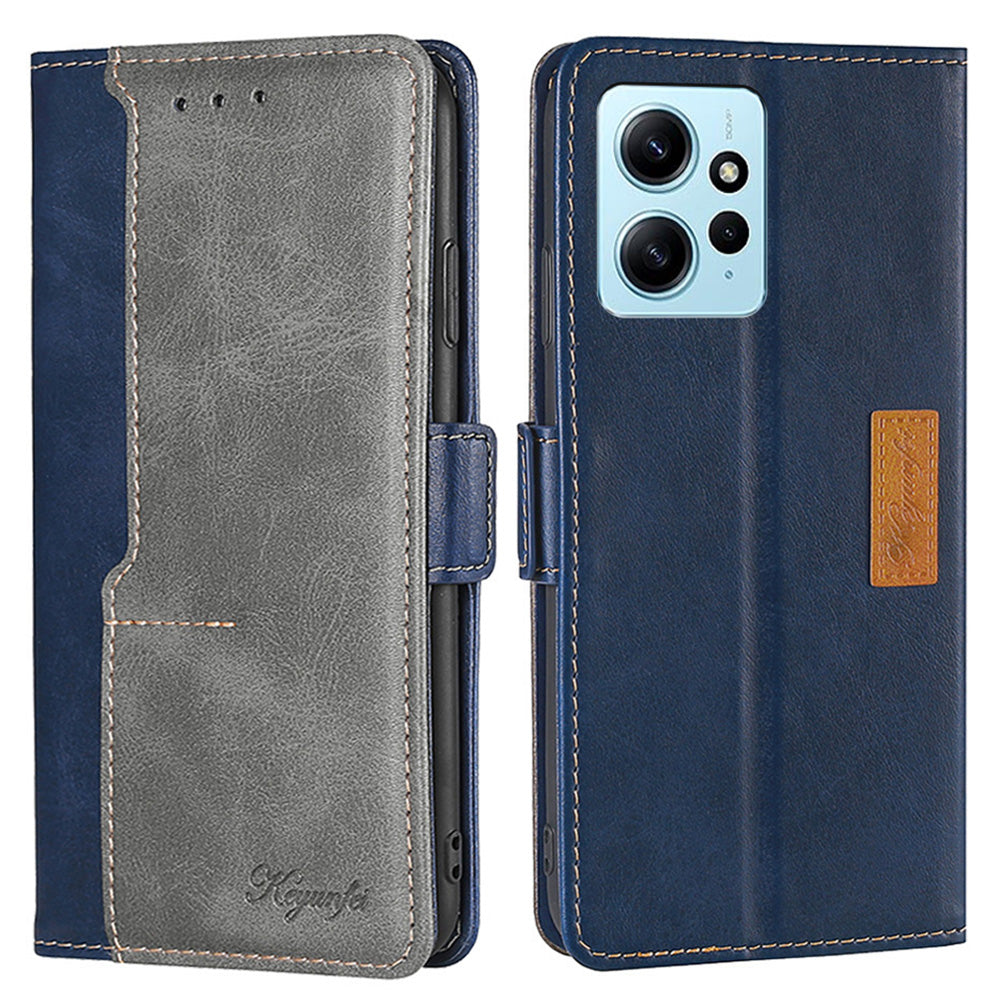 For Xiaomi Redmi Note 12 4G PU Leather Shell Contrast Color Wallet Stand Case Dual Magnetic Clasp Cover