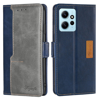 For Xiaomi Redmi Note 12 4G PU Leather Shell Contrast Color Wallet Stand Case Dual Magnetic Clasp Cover