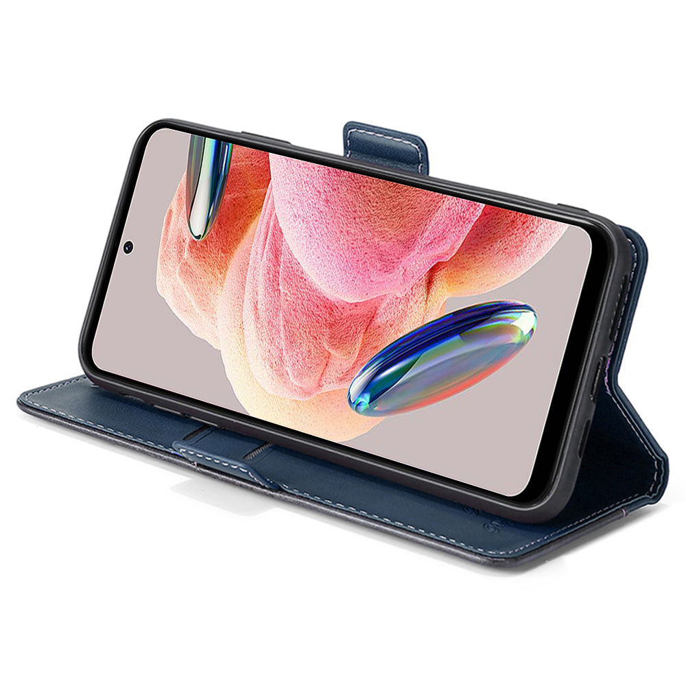 For Xiaomi Redmi Note 12 4G PU Leather Shell Contrast Color Wallet Stand Case Dual Magnetic Clasp Cover