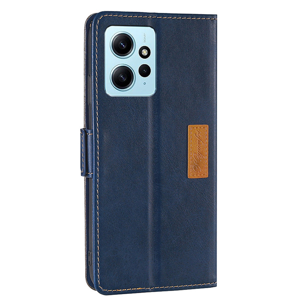 For Xiaomi Redmi Note 12 4G PU Leather Shell Contrast Color Wallet Stand Case Dual Magnetic Clasp Cover