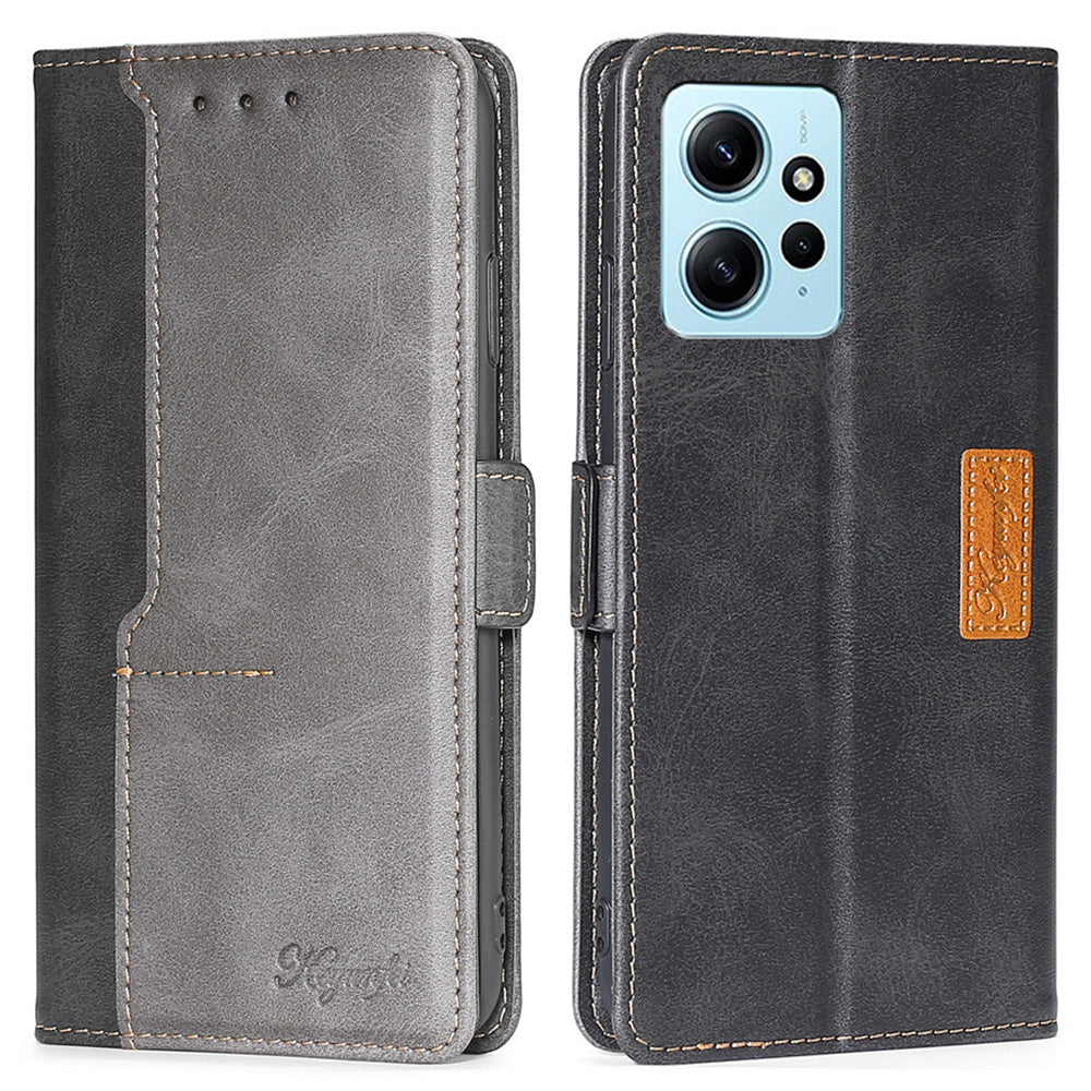 For Xiaomi Redmi Note 12 4G PU Leather Shell Contrast Color Wallet Stand Case Dual Magnetic Clasp Cover