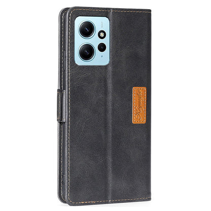 For Xiaomi Redmi Note 12 4G PU Leather Shell Contrast Color Wallet Stand Case Dual Magnetic Clasp Cover