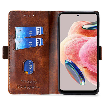 For Xiaomi Redmi Note 12 4G PU Leather Shell Contrast Color Wallet Stand Case Dual Magnetic Clasp Cover