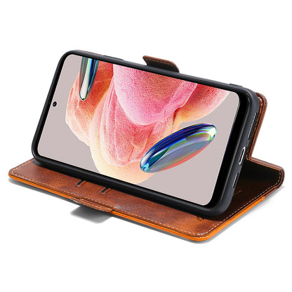 For Xiaomi Redmi Note 12 4G PU Leather Shell Contrast Color Wallet Stand Case Dual Magnetic Clasp Cover