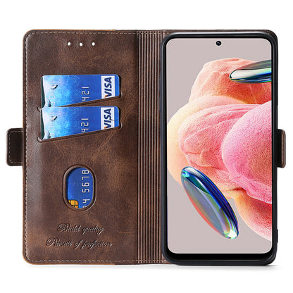 For Xiaomi Redmi Note 12 4G PU Leather Shell Contrast Color Wallet Stand Case Dual Magnetic Clasp Cover
