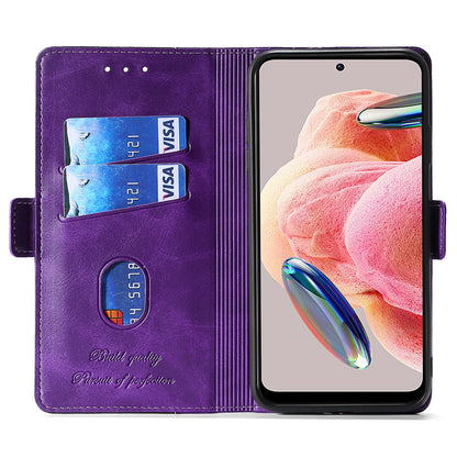 For Xiaomi Redmi Note 12 4G PU Leather Shell Contrast Color Wallet Stand Case Dual Magnetic Clasp Cover