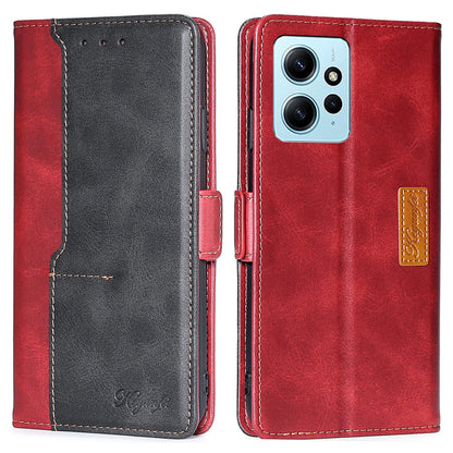 For Xiaomi Redmi Note 12 4G PU Leather Shell Contrast Color Wallet Stand Case Dual Magnetic Clasp Cover