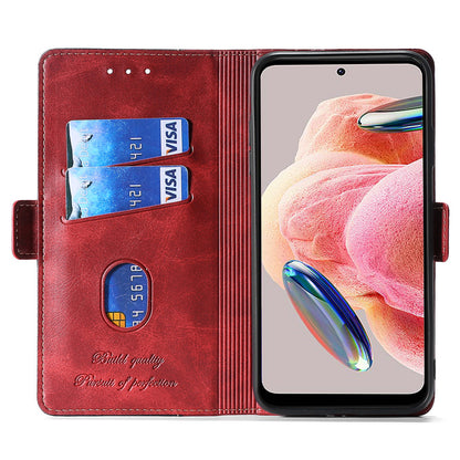 For Xiaomi Redmi Note 12 4G PU Leather Shell Contrast Color Wallet Stand Case Dual Magnetic Clasp Cover