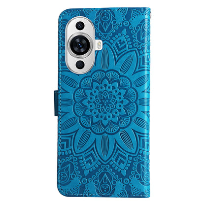 For Huawei nova 11 Wallet Flip Protective Cover PU Leather Sunflower Imprinted Stand Phone Case