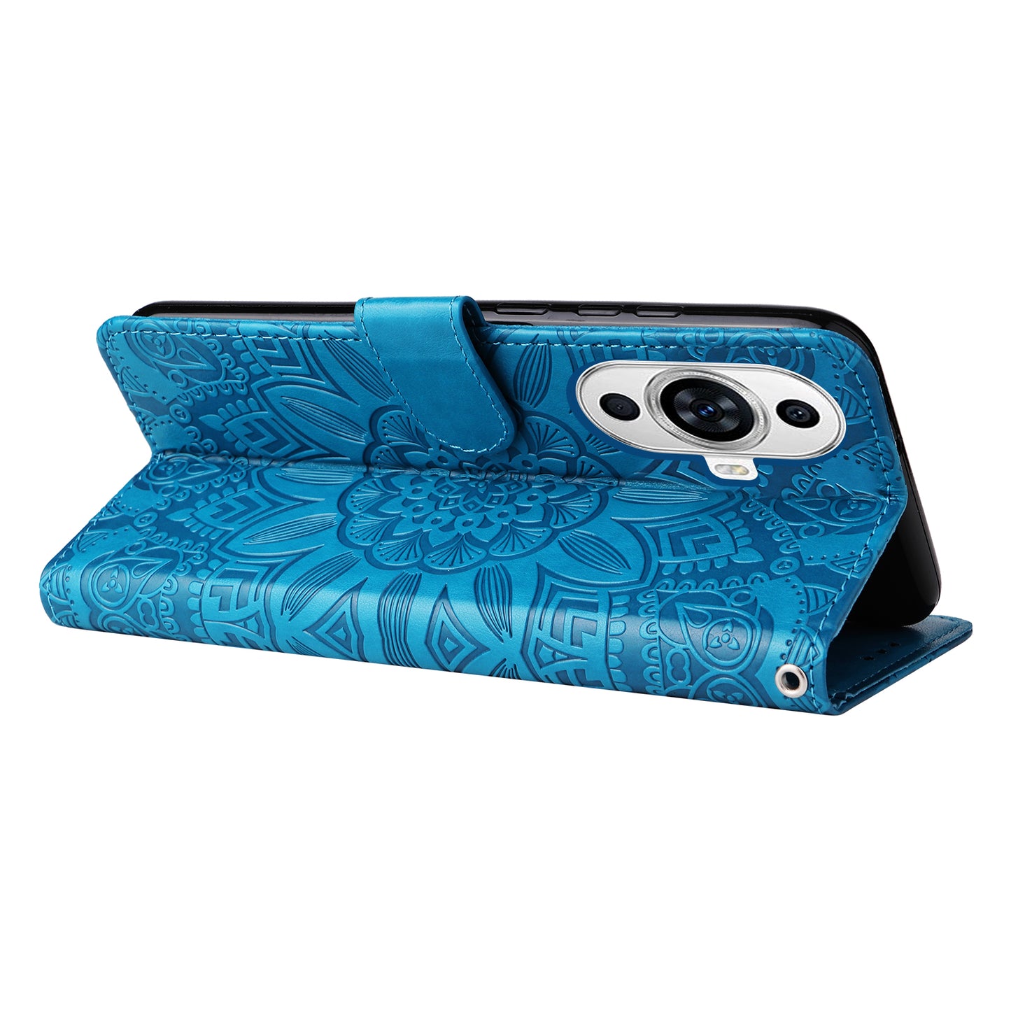 For Huawei nova 11 Wallet Flip Protective Cover PU Leather Sunflower Imprinted Stand Phone Case