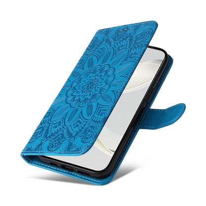 For Huawei nova 11 Wallet Flip Protective Cover PU Leather Sunflower Imprinted Stand Phone Case