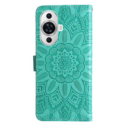 For Huawei nova 11 Wallet Flip Protective Cover PU Leather Sunflower Imprinted Stand Phone Case