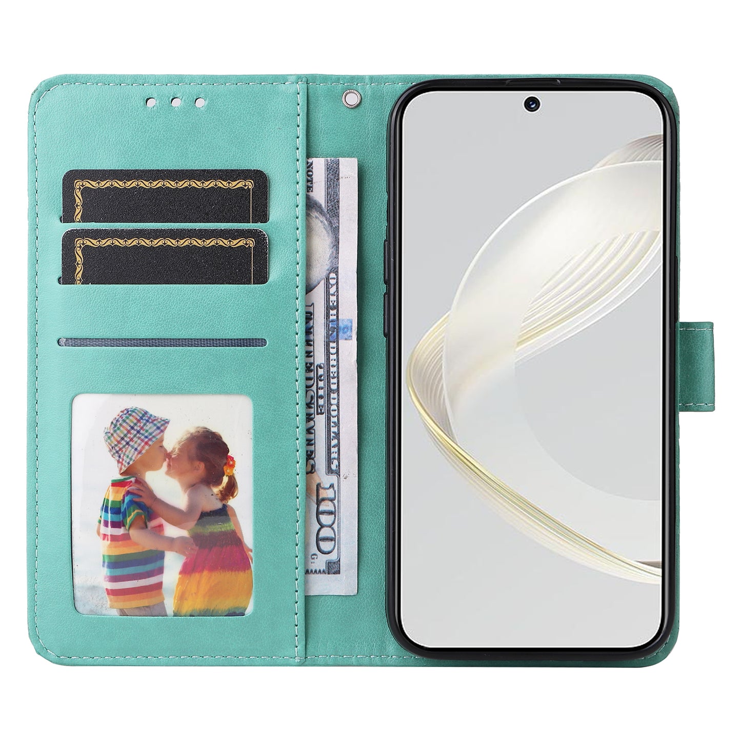 For Huawei nova 11 Wallet Flip Protective Cover PU Leather Sunflower Imprinted Stand Phone Case