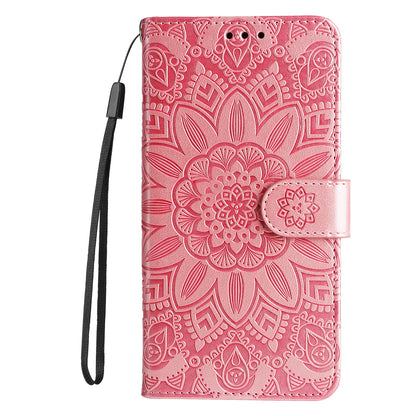 For Huawei nova 11 Wallet Flip Protective Cover PU Leather Sunflower Imprinted Stand Phone Case