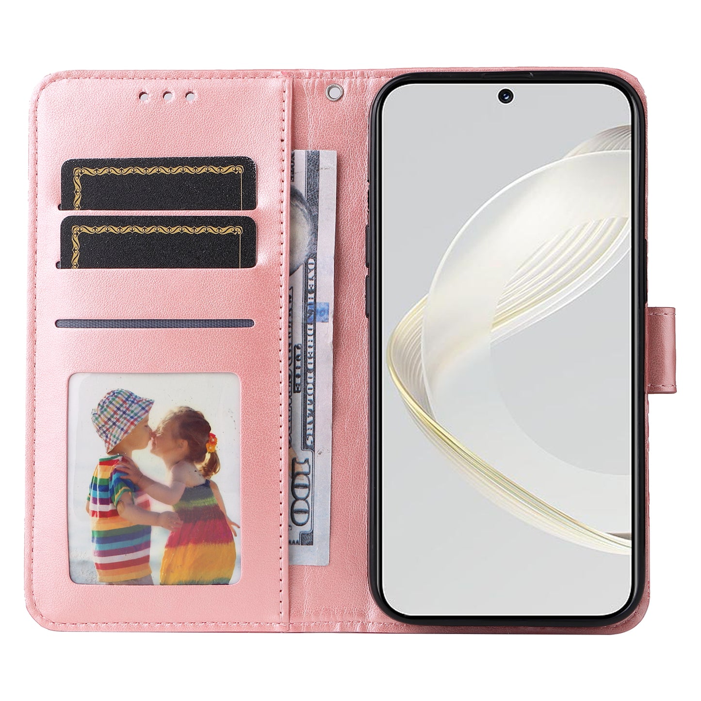 For Huawei nova 11 Wallet Flip Protective Cover PU Leather Sunflower Imprinted Stand Phone Case